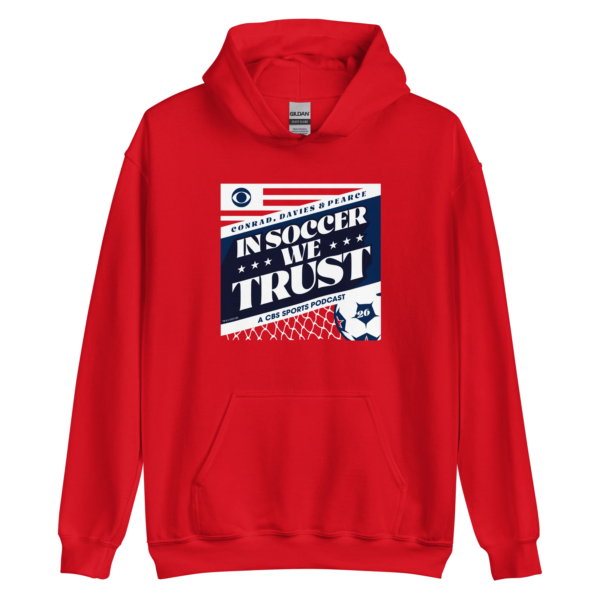 In Soccer We Trust Podcast Key Art Hooded Sweatshirt - Image 3