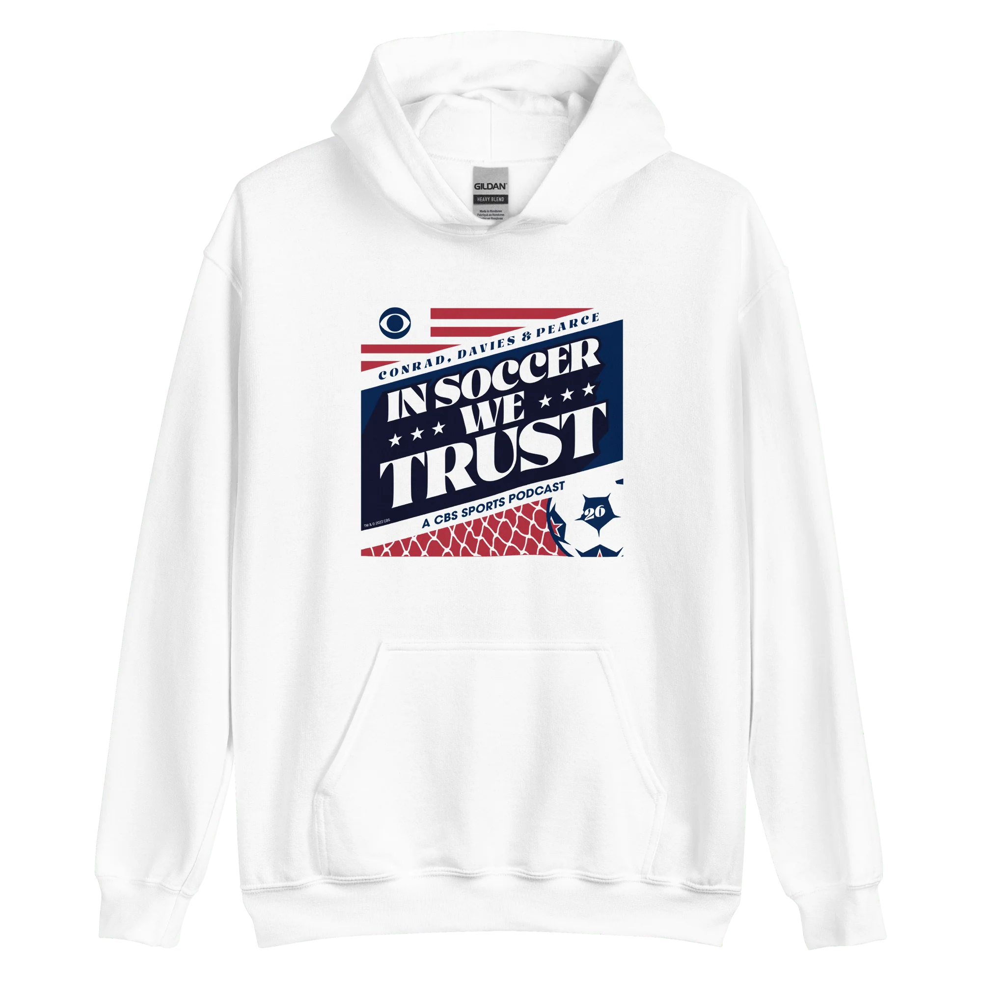 In Soccer We Trust Podcast Key Art Hooded Sweatshirt - Image 4