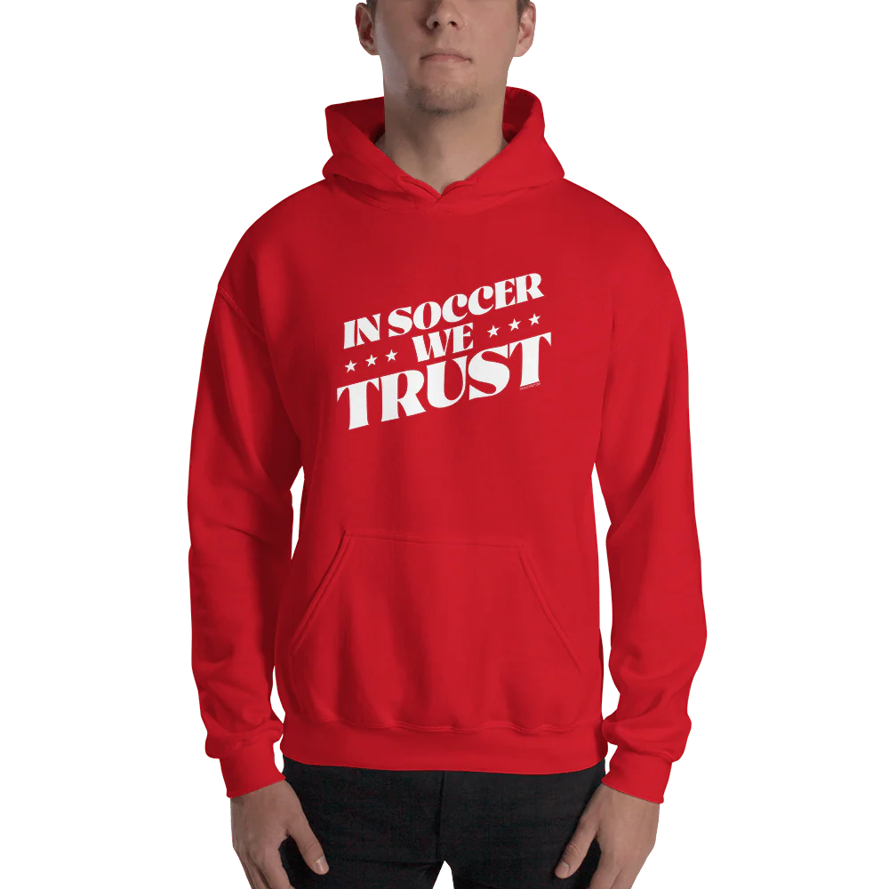 In Soccer We Trust Podcast Logo Hooded Sweatshirt - Image 4