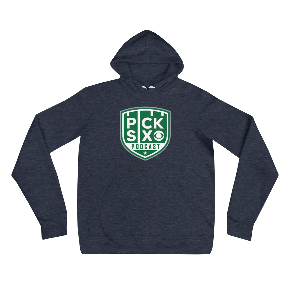 Pick Six Podcast Logo Adult Fleece Hooded Sweatshirt - Image 3