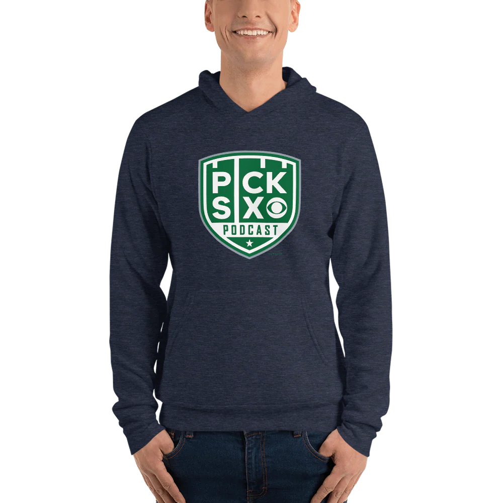 Pick Six Podcast Logo Adult Fleece Hooded Sweatshirt - Image 4