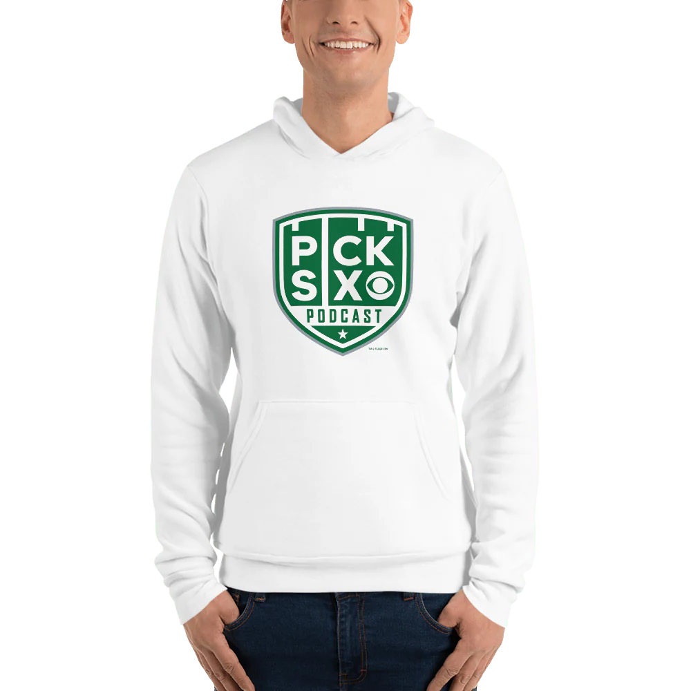 Pick Six Podcast Logo Adult Fleece Hooded Sweatshirt - Image 6