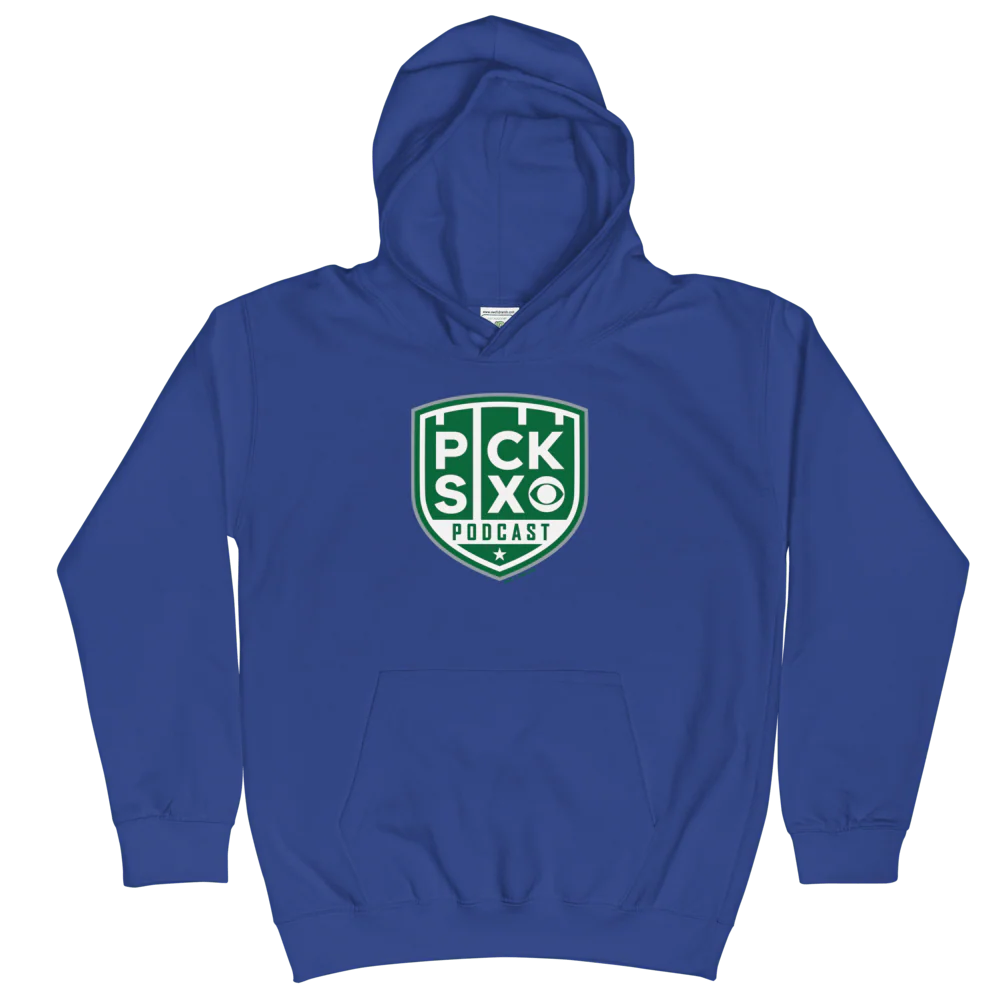 Pick Six Podcast Logo Kids Hooded Sweatshirt - Image 3