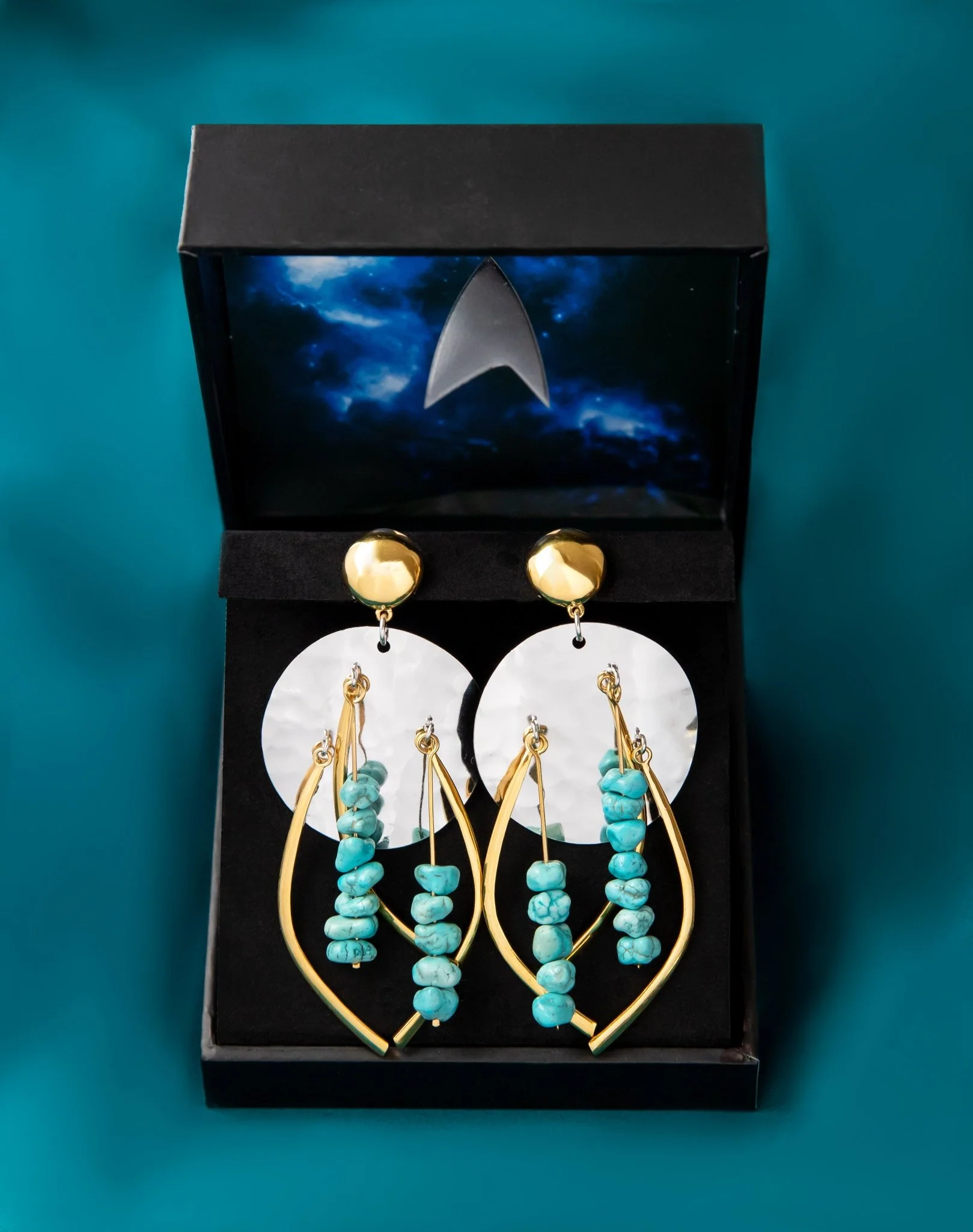 Star Trek X RockLove Guinan Turquoise Earrings - Image 3