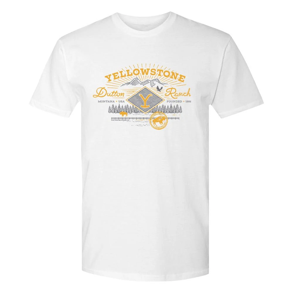 Yellowstone Dutton Ranch Scenery Adult Short Sleeve T-Shirt - Image 5