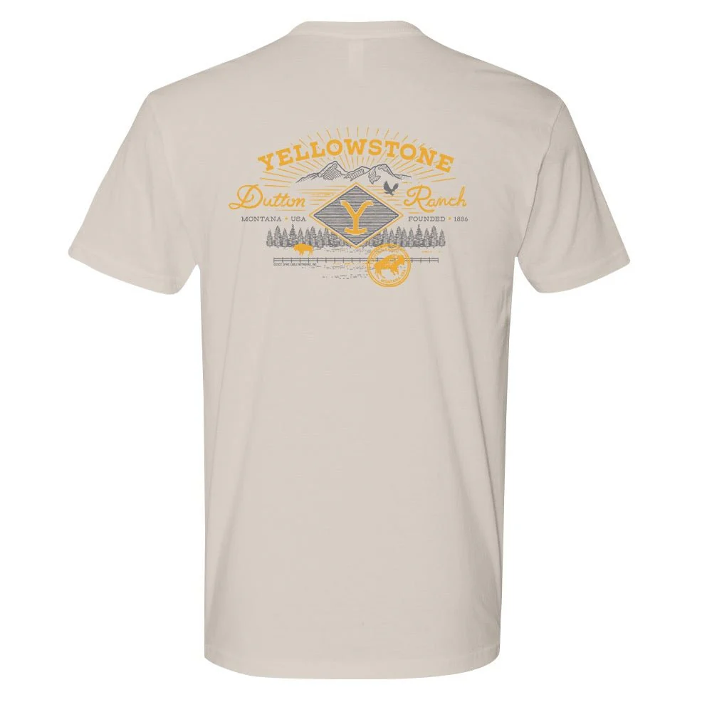 Yellowstone Dutton Ranch Scenery Back Print Short Sleeve T-Shirt - Image 13