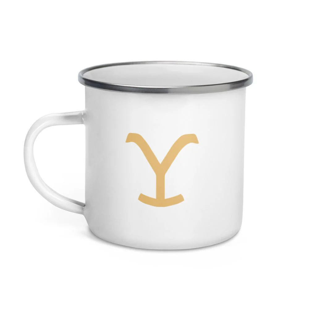Yellowstone Dutton Ranch Enamel Camping White Mug - Image 3