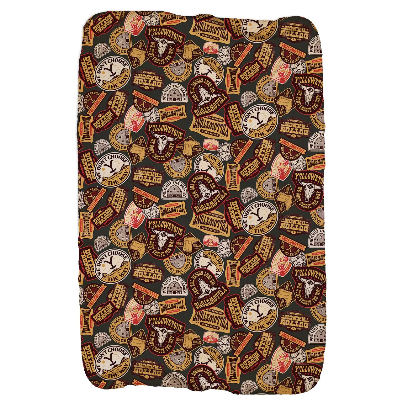 Yellowstone Patches Sherpa Blanket - Image 5