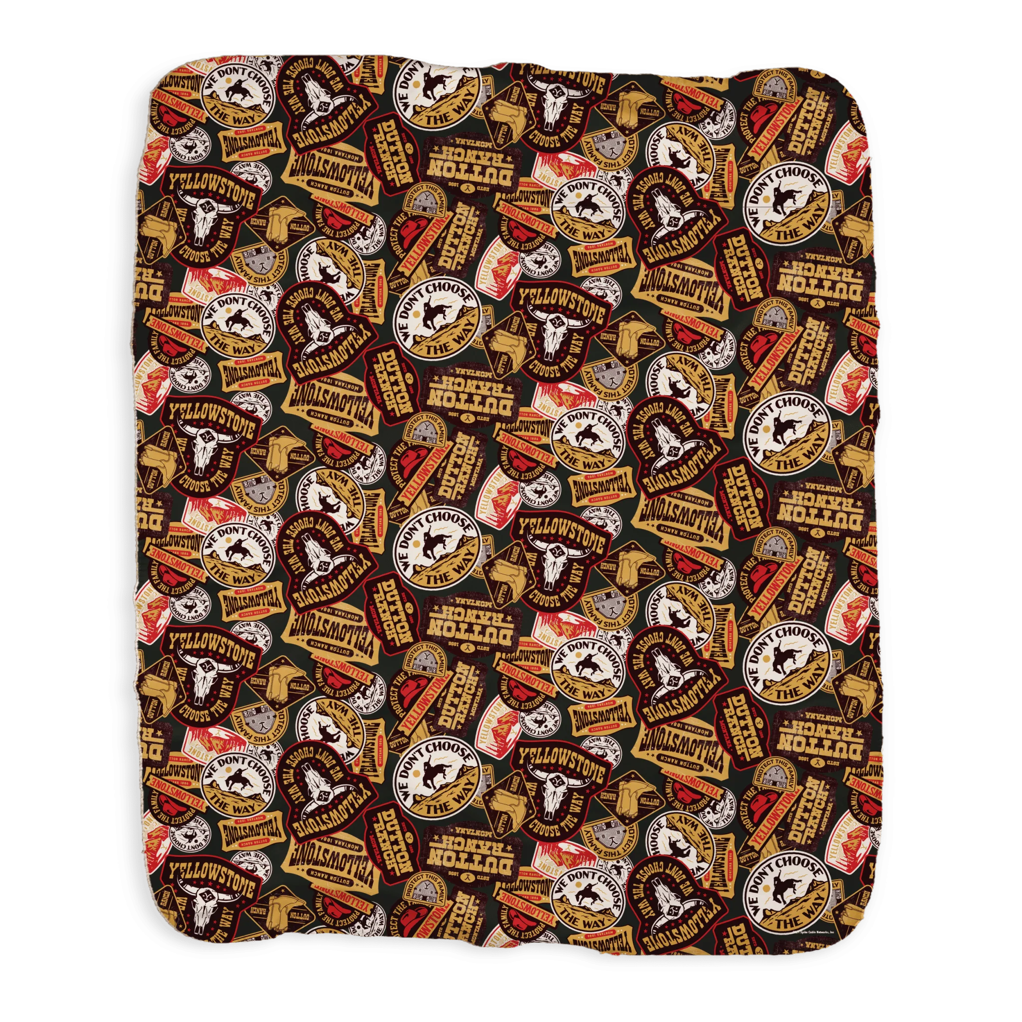 Yellowstone Patches Sherpa Blanket - Image 6