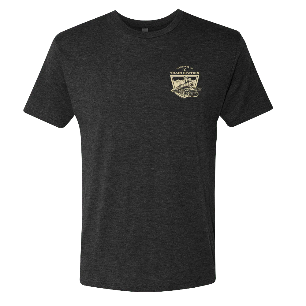 Yellowstone Taking You to the Train Station Men's Tri-Blend T-Shirt - Image 4