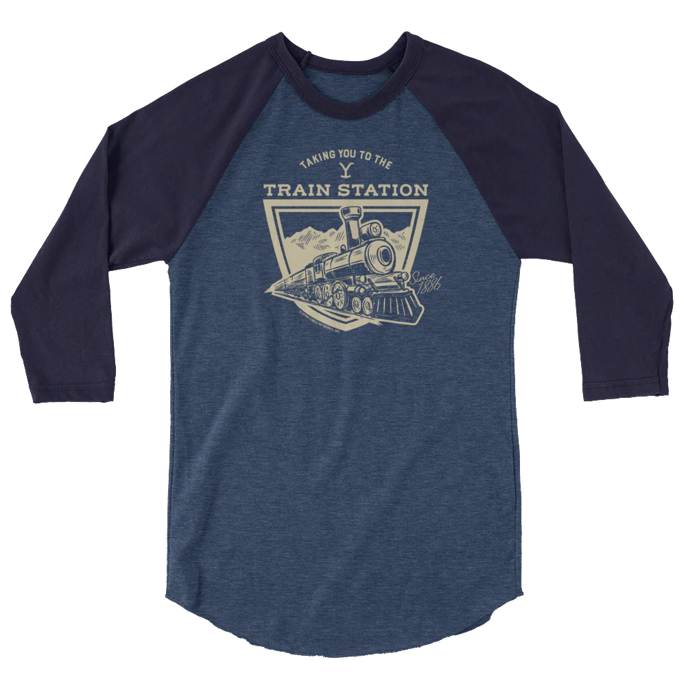 Yellowstone Taking You to the Train Station Unisex 3/4 Sleeve Raglan Shirt - Image 3