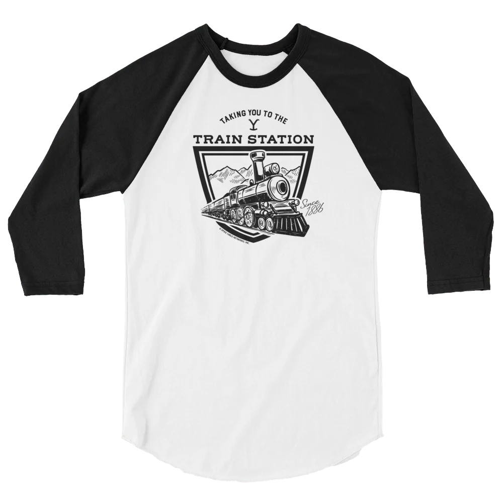 Yellowstone Taking You to the Train Station Unisex 3/4 Sleeve Raglan Shirt - Image 4